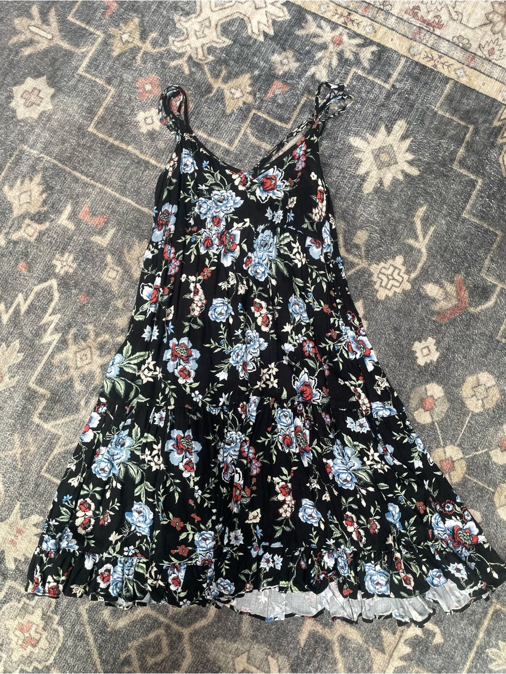 American Eagle Outfitters Black Floral Mini Dress